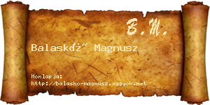 Balaskó Magnusz névjegykártya